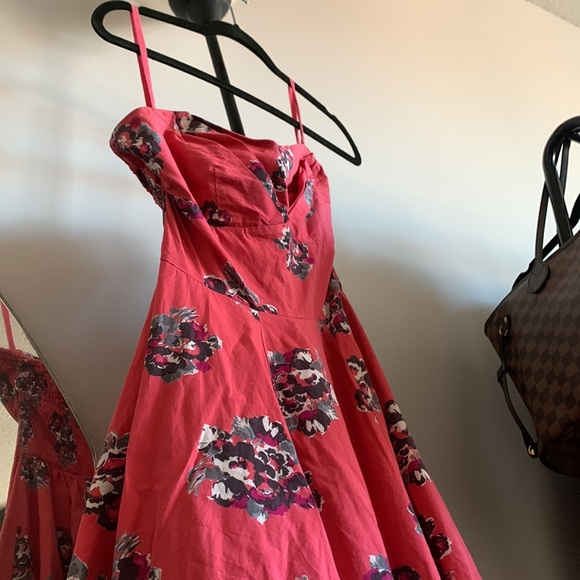 Pink Floral strapless Anthropologie Dress - Picture 3 of 3